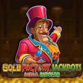 Try Gold Factory Jackpots Mega Moolah slot by Aurum Signature Studios on brutallcasino.com – logo image