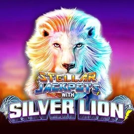 Stellar Jackpots with Silver Lion slot logo by Lightning Box Game at Brutal Casino